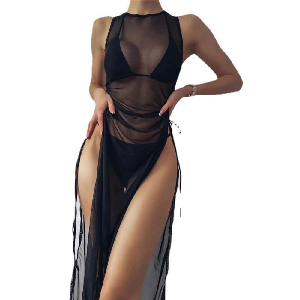 H&M Summer Womens Fashion Sexy Sheer Mesh Maxi Dress Brand Factory